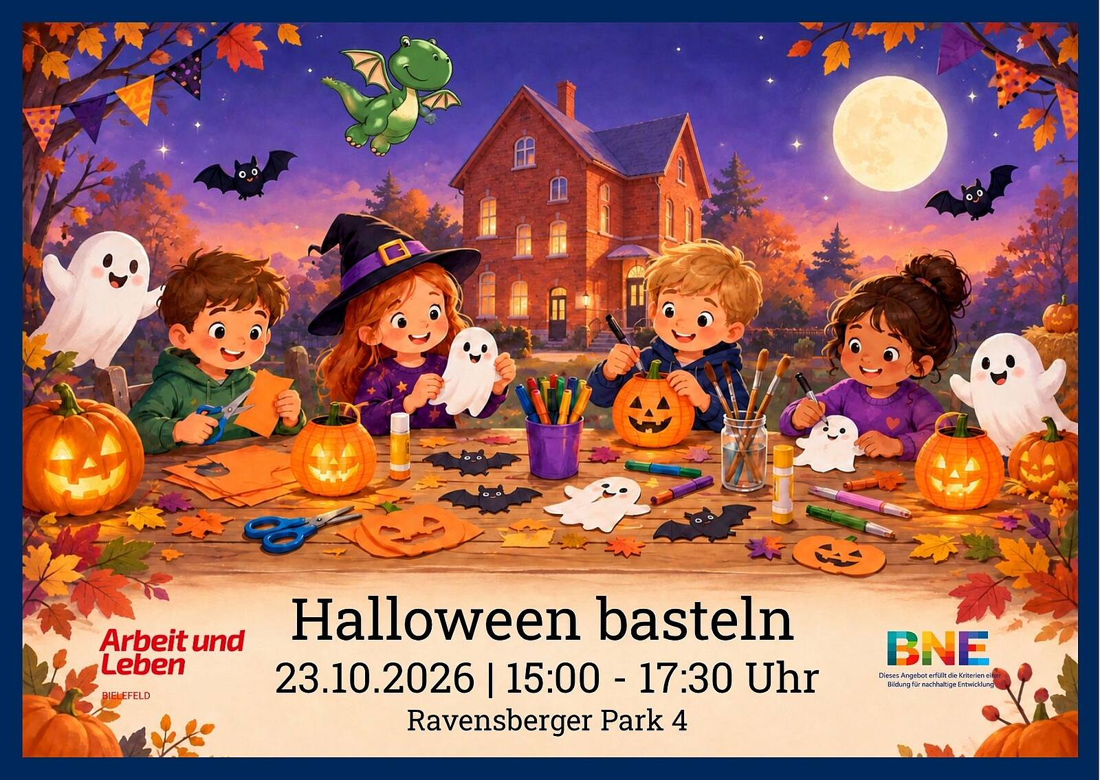 Öffnet die Seite '🎃 Gruseliger Bastelspaß im Ravensberger Park'